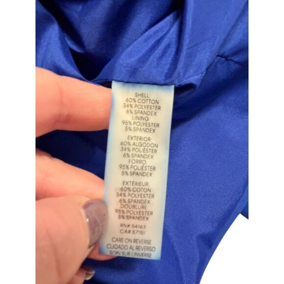 Calvin Klein Suit Blazer Blue Women's Size 18W Hidden Buttons Shoulder Pads - Picture 6 of 8